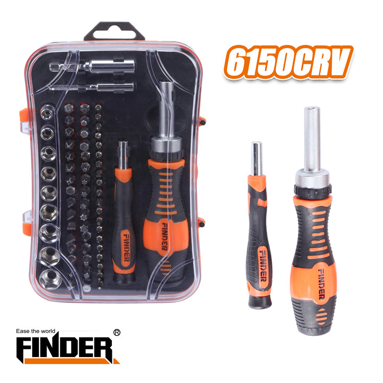Precision ratchet and screwdriver set - 65pcs - Finder - 193219