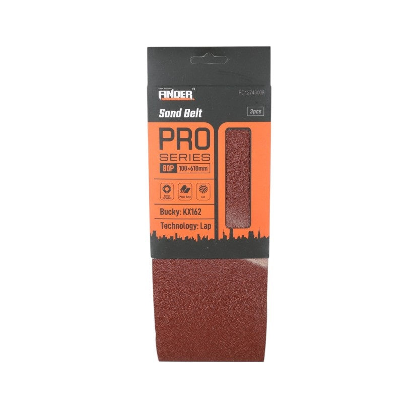 Sanding belt set for belt sander - Sand Belt - 80P - 3pcs - Finder - 196243