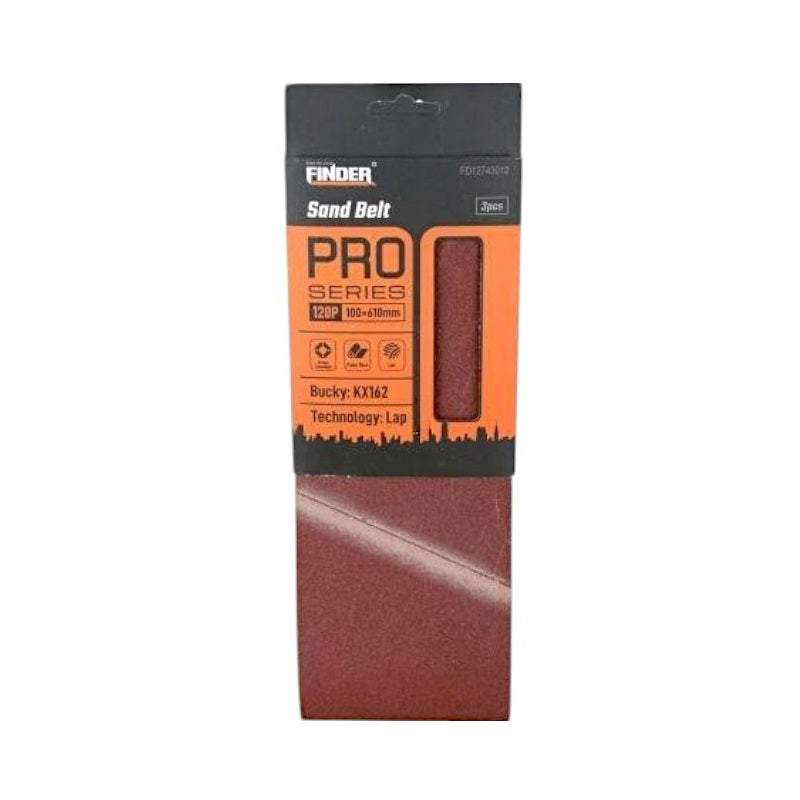 Sanding belt set for belt sander - Sand Belt - 120P - 3pcs - Finder - 196244