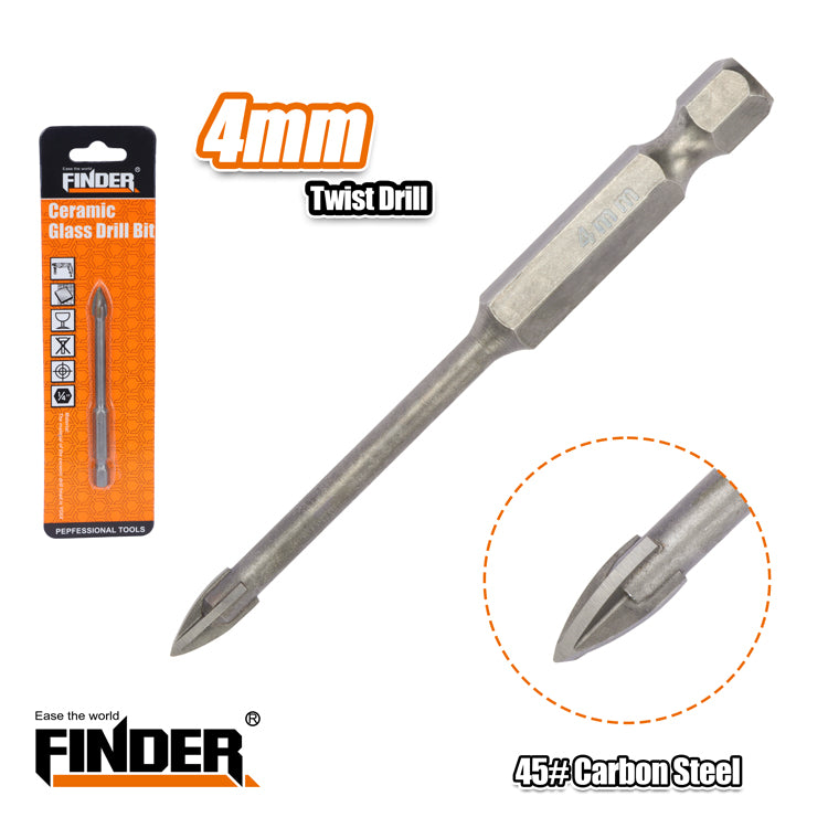 Glass/tile drill bit, square - 4mm - Finder - 196669