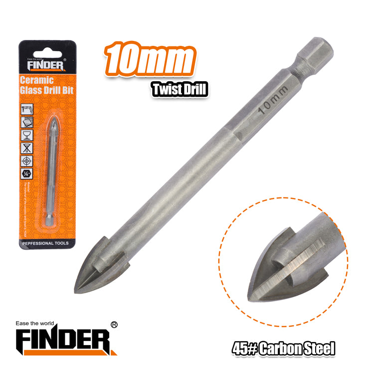 Glass/tile drill bit, square - 10mm - Finder - 196673