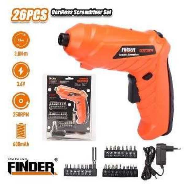 Rechargeable screwdriver - 26pcs - 3.6V - Finder - 197250