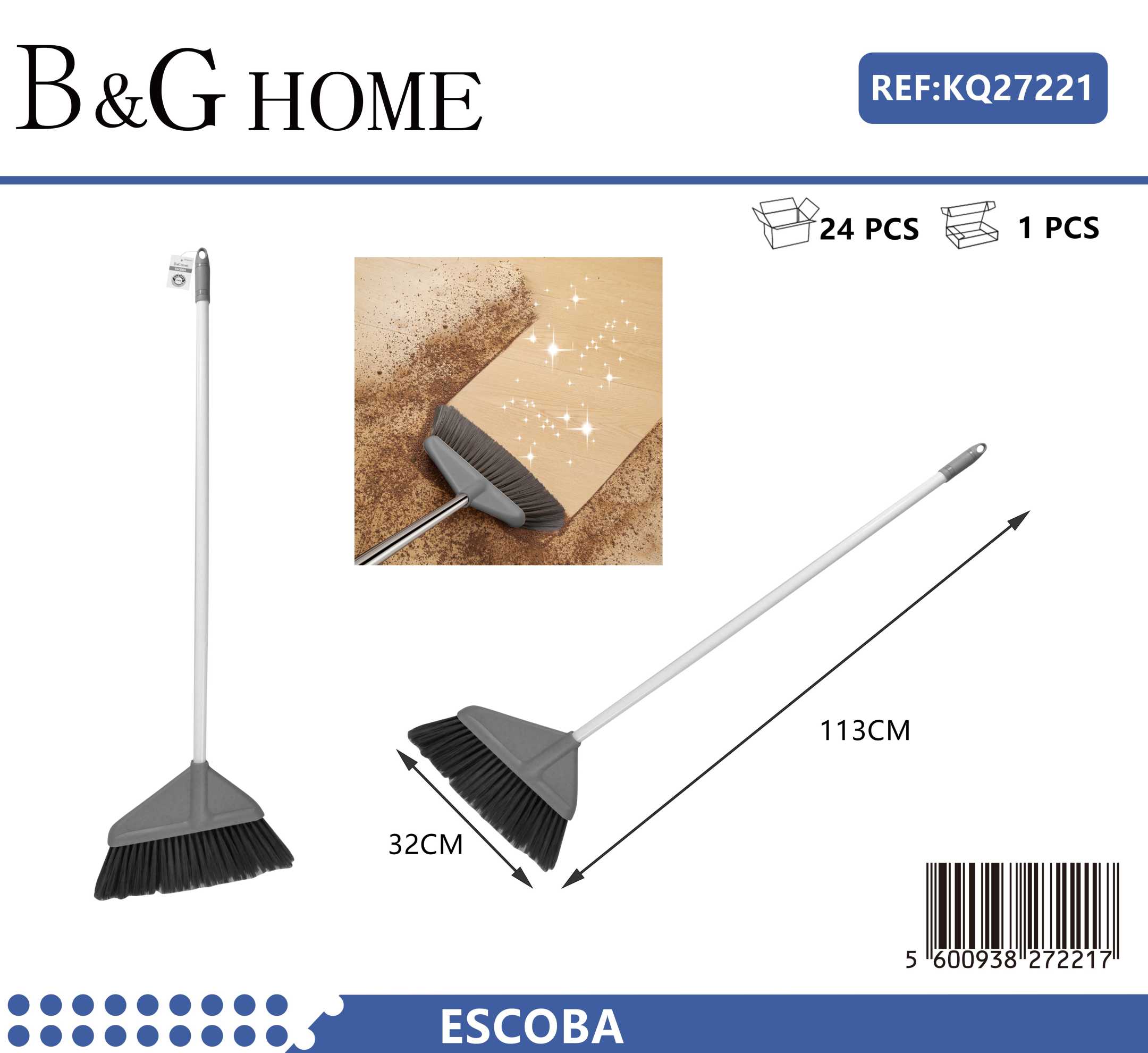 Plastic cleaning broom - 27221