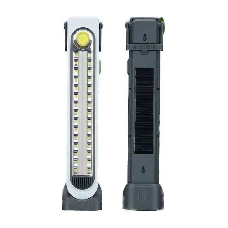 Rechargeable LED emergency flashlight with solar panel - 6855T - 200620