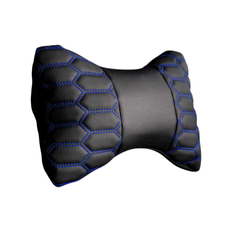 Car Neck Pillow - Leatherette - Headrest - Blue - 200949