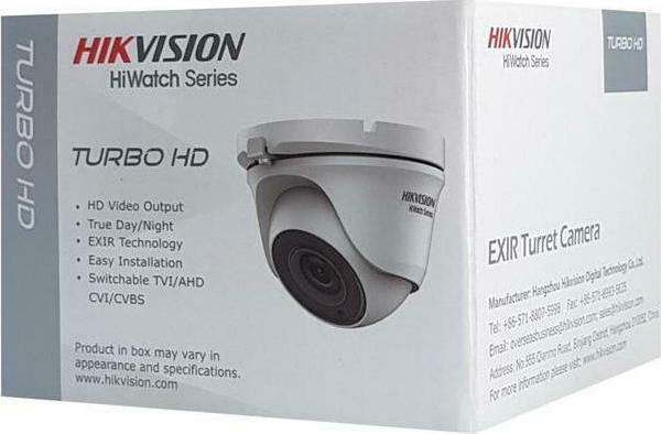 HIKVISION HiWatch HWT-T120-M 2.8mm Κάμερα Παρακολούθησης Dome 2MP 1080p, 4in1, IP66, Smart IR 20m - Μεταλλική