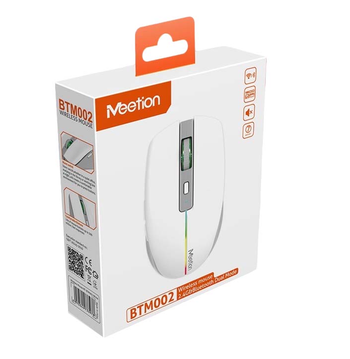 Meetion BTM002 Ασύρματο Ποντίκι Bluetooth (Γκρι)