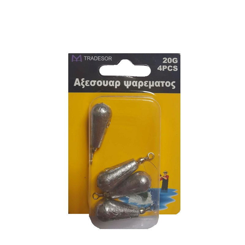 Βαρίδια αλιείας με στριφτάρι - 20gr - 4pcs - 30148 - iThinksmart.gr