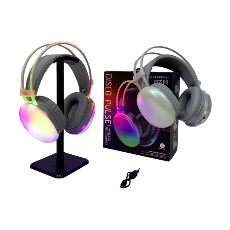 Wireless Bluetooth LED Headphones - Headphones - PG580 - RGB - 212058 - White