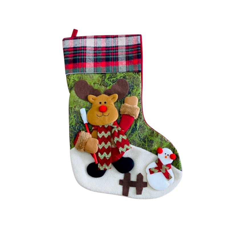 Χριστουγεννιάτικη διακοσμητική κάλτσα κρεμαστή - 30x47cm - 212191