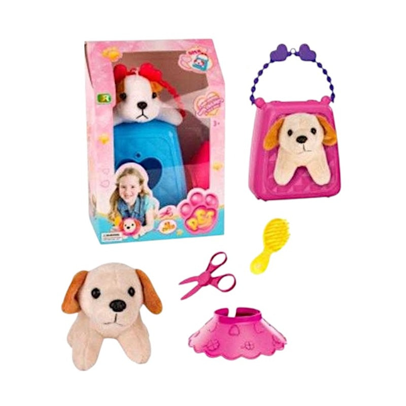 Plush dog with accessories &amp; carrying bag - DR5093 - 215405