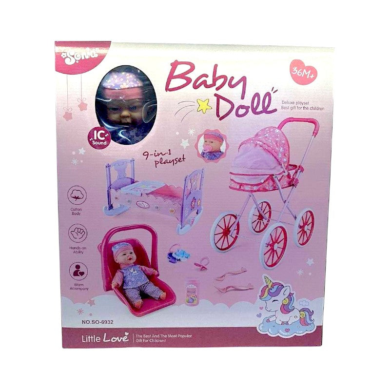 Baby doll with complete care set - SO-6932 - 215621
