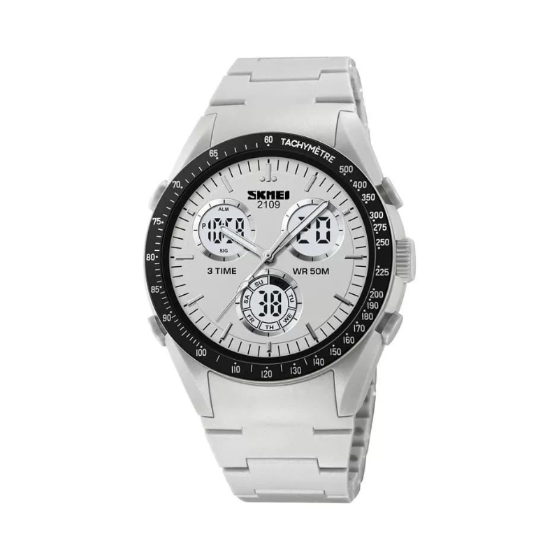 Ψηφιακό/αναλογικό ρολόι χειρός – Skmei - 2109 - Light Grey - iThinksmart.gr
