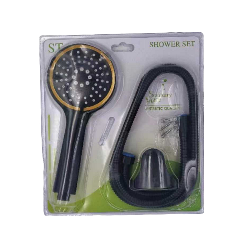 Shower head with spiral and pressure options - 1.5m - Black - 23077