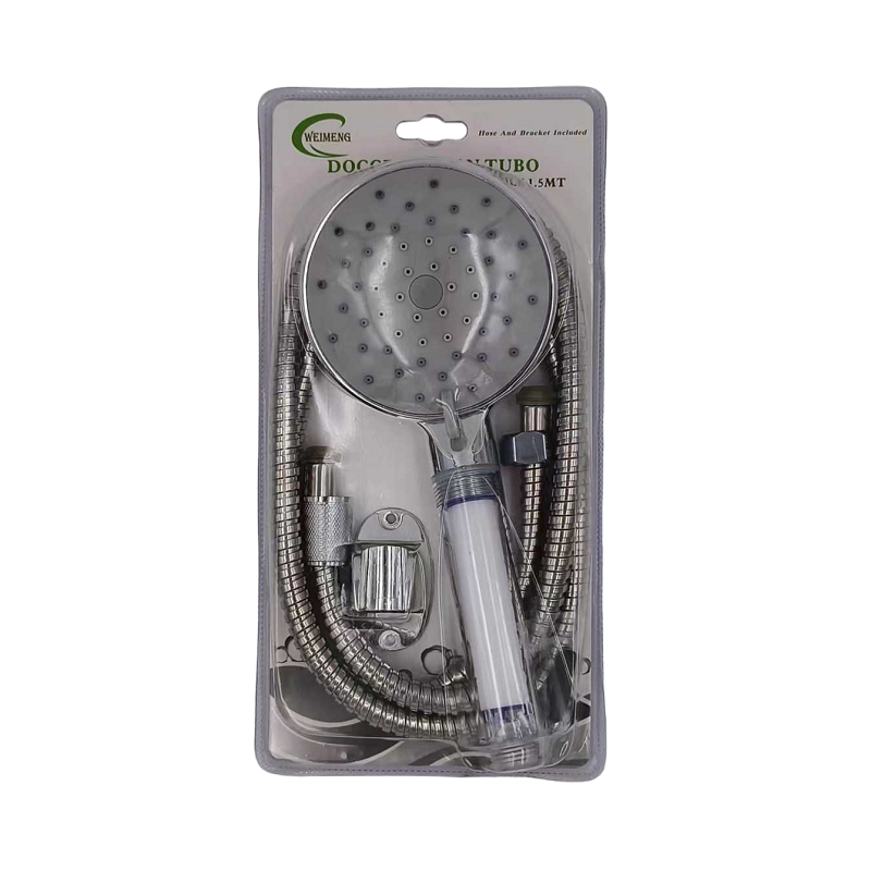 Shower head with spiral and pressure options - 1.5m - 23084