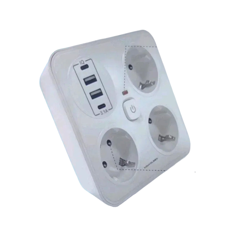 3-way power strip with USB ports - KOS-27015EU - 270155