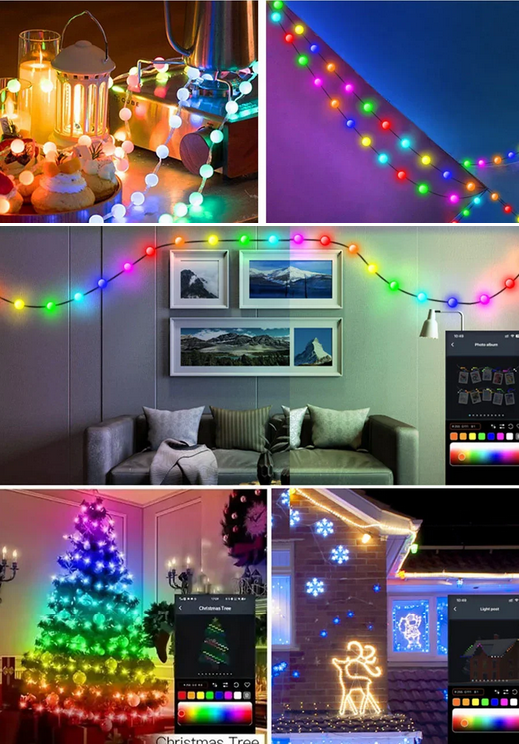 Χριστουγεννιάτικα φωτάκια LED - Φυσαλίδα - USB/10m/66L - RGB - 272356