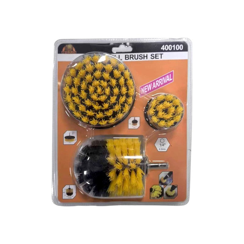 Drill/screwdriver brush set - 3pcs - 291401