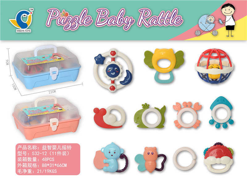 Σετ βρεφικές κουδουνίστρες & μασητικά - 11pcs - 532-12 - 917396