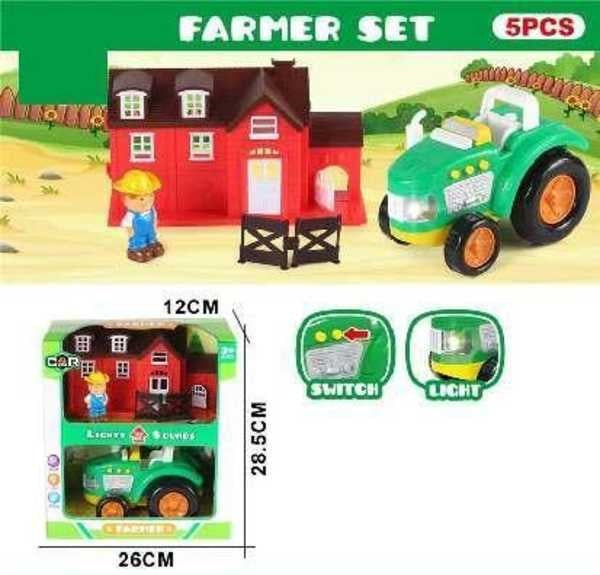 Farm toy set with vehicle and accessories - 500-723 - 5pcs - 922310