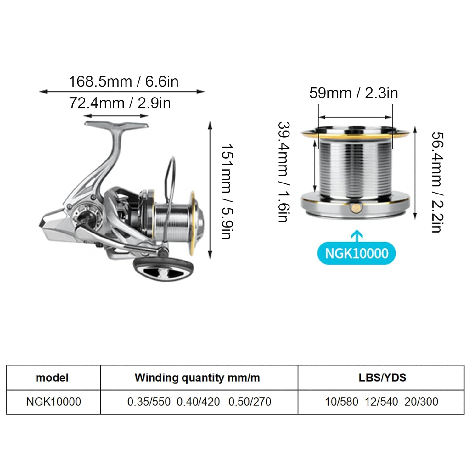 Fishing reel - NGK10000 - 931059