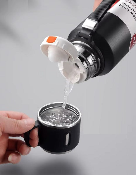 Φορητό παγούρι-θερμός με κούπα - 600ml - 312598 - Green
