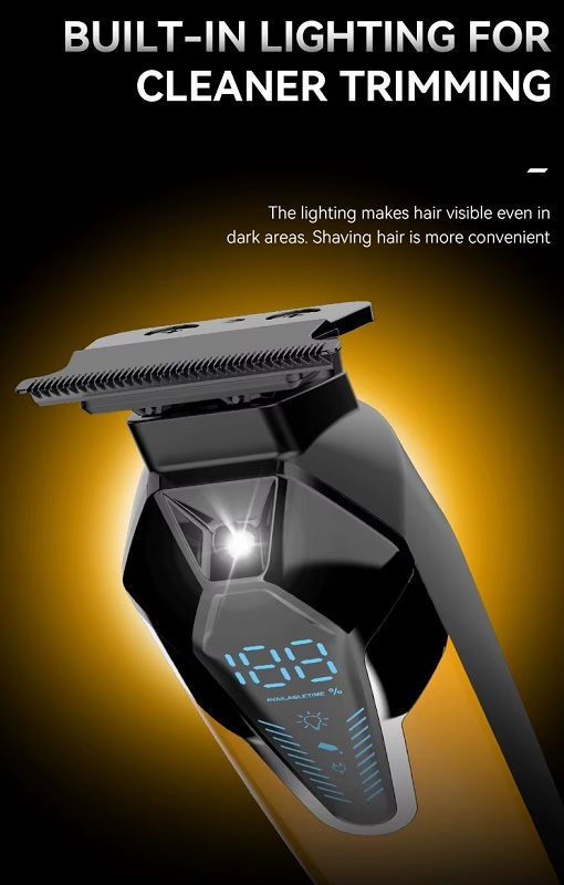 Κουρευτική μηχανή με φωτισμό LED - KM-1572 - Kemei