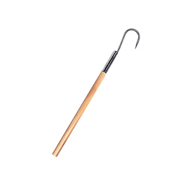 Aluminum fishing hook with wooden handle - Gaff - 60cm - 931887