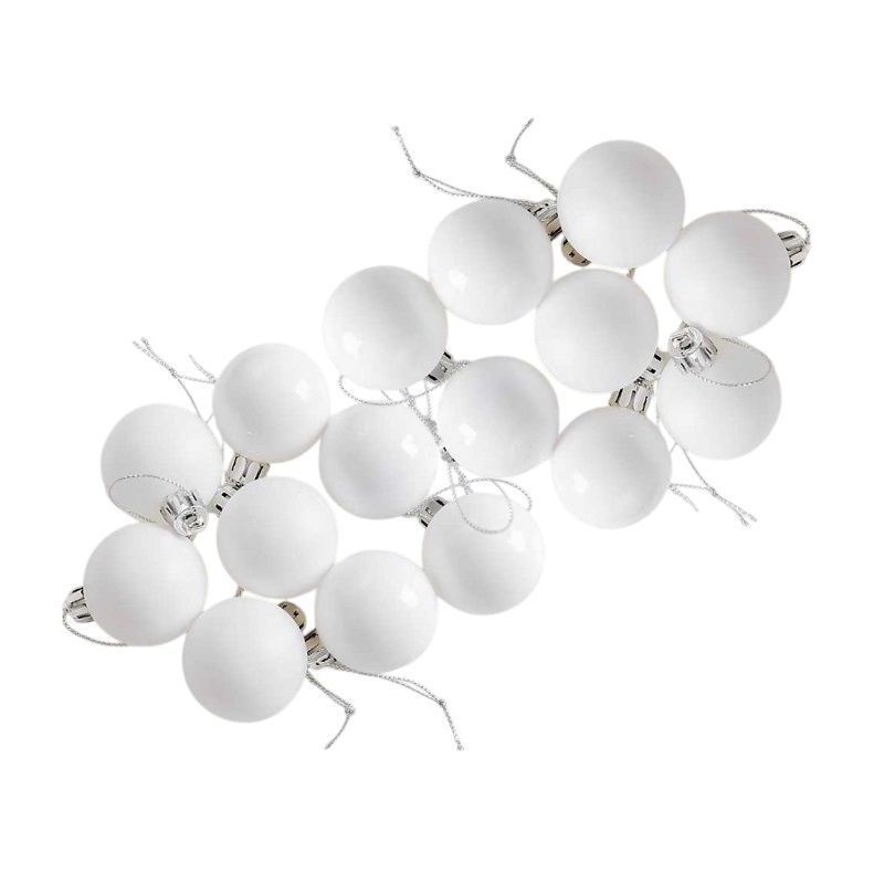 Σετ Χριστουγεννιάτικες μπάλες - 8cm - 12pcs - 326055 - White