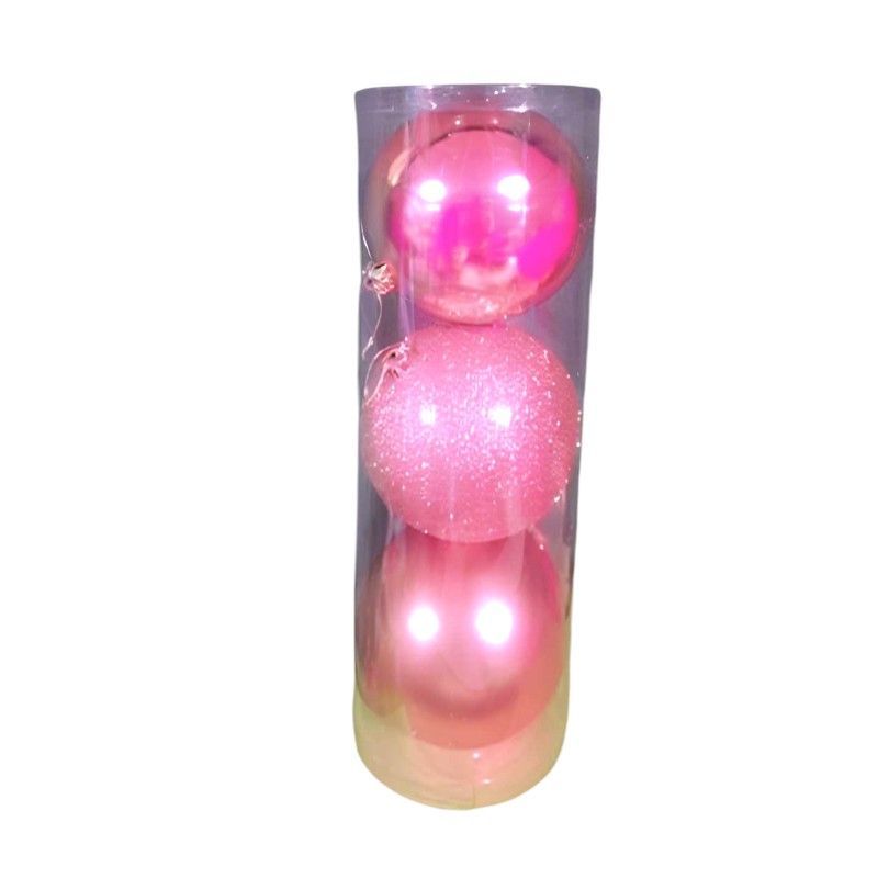 Set of Christmas balls - 15cm - 3pcs - 326130 - Pink