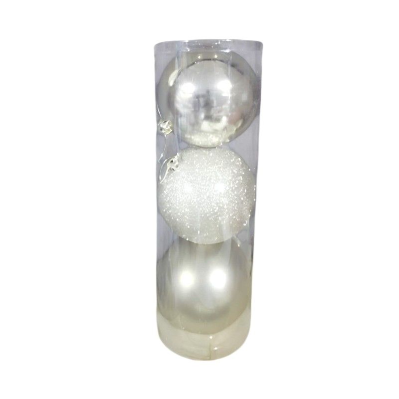 Set of Christmas balls - 15cm - 3pcs - 326130 - White