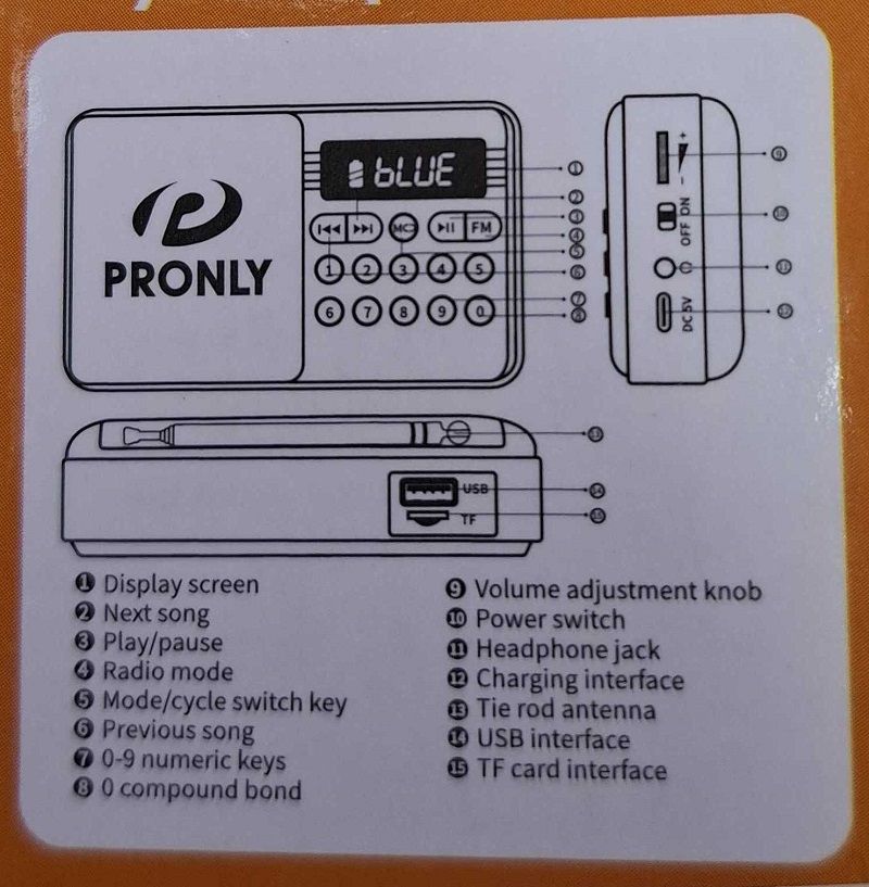 Επαναφορτιζόμενο ραδιόφωνο με Bluetooth - PR-808BT - 241335 - Grey