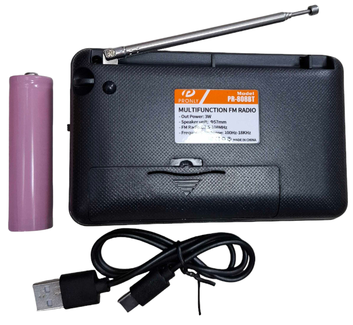 Επαναφορτιζόμενο ραδιόφωνο με Bluetooth - PR-808BT - 241335 - Red