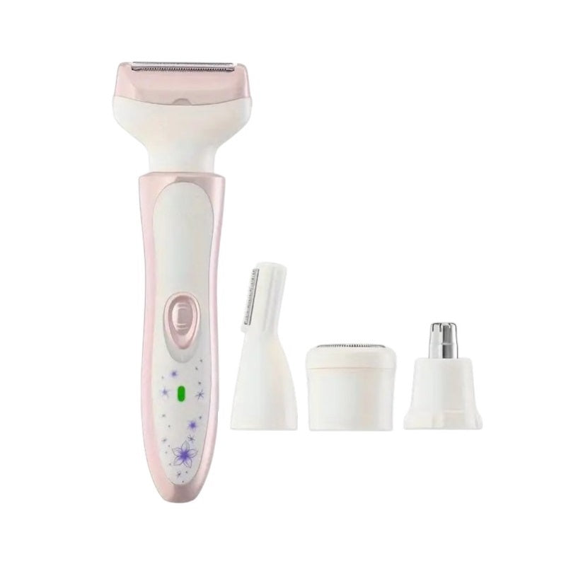 Face-body shaver - 4 in 1 - KM-7114 - Kemei - White/Light pink