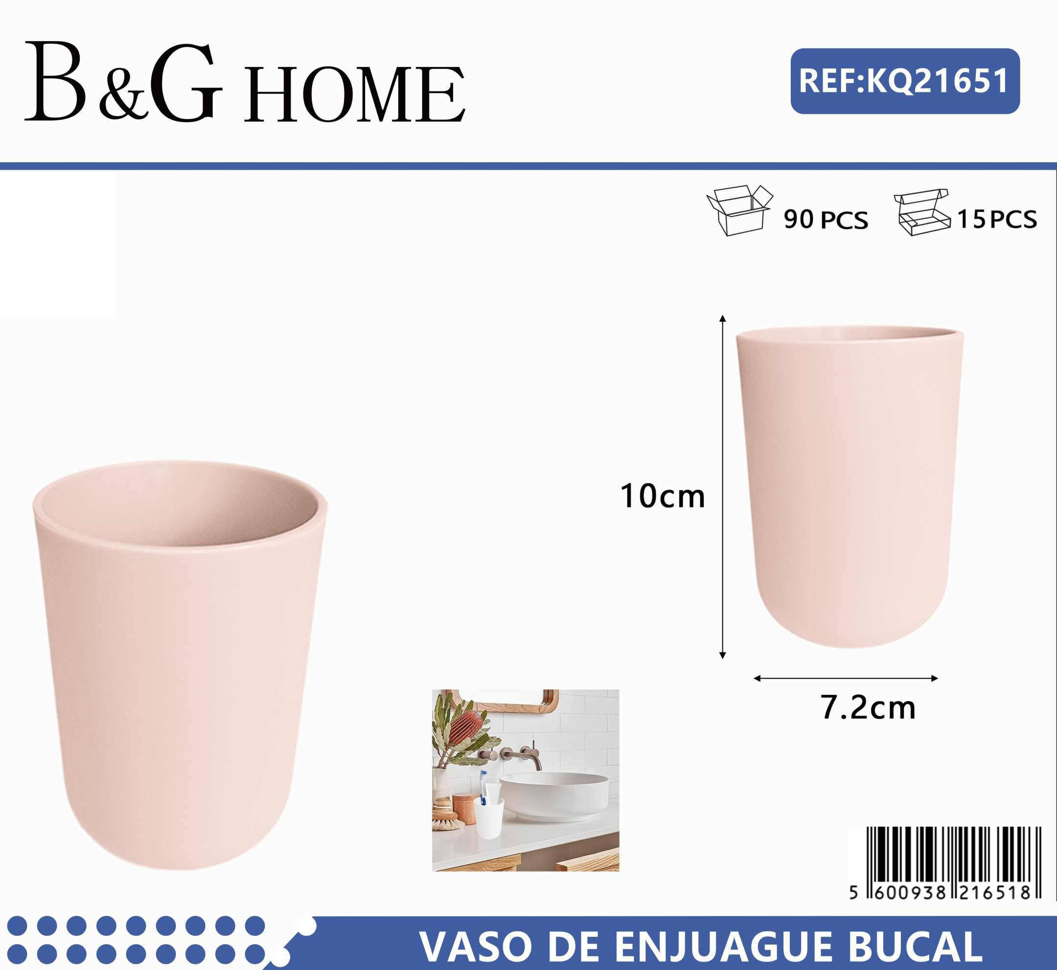 Θήκες οδοντόβουρτσας πλαστικές σε σετ 5Χ - Light Pink - 21651