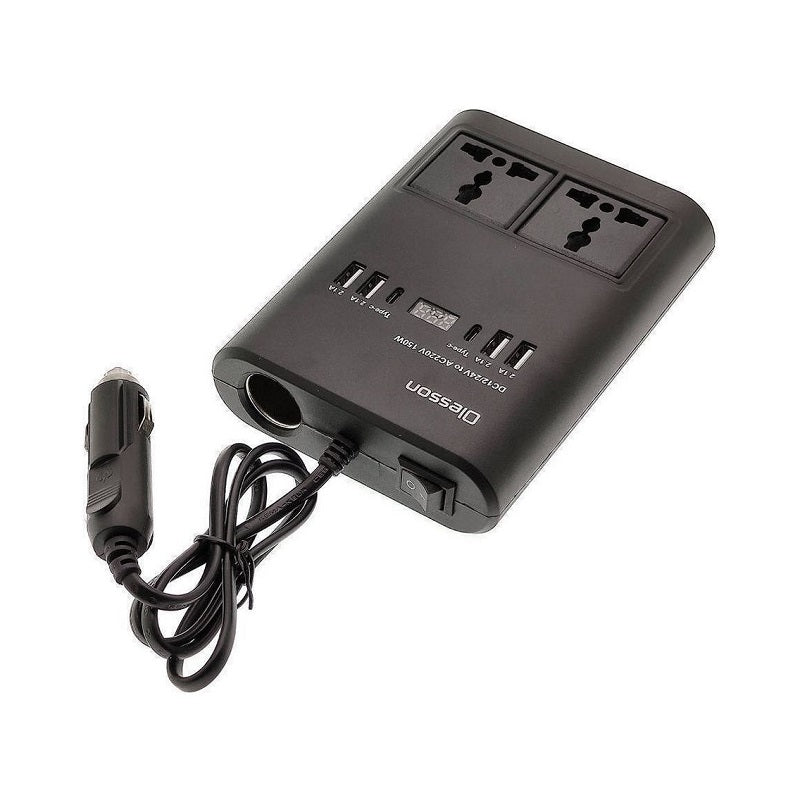 Car Power Inverter - 150W - 12VDC to 220VAC - 4xUSB - CD350562 - 505523