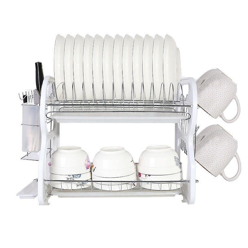 Double-deck dish drainer - WL-232 - 40cm - 521315 - White