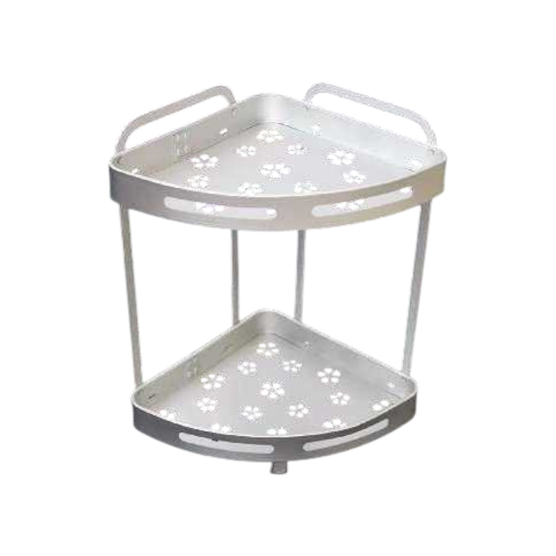 Two-tier corner bathroom shelf - CW1001B2-2 - 521476 - Silver