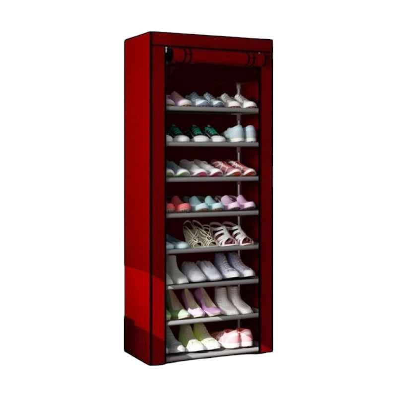9-Shelf Fabric Wardrobe - XG10-9 - 521735 - Red