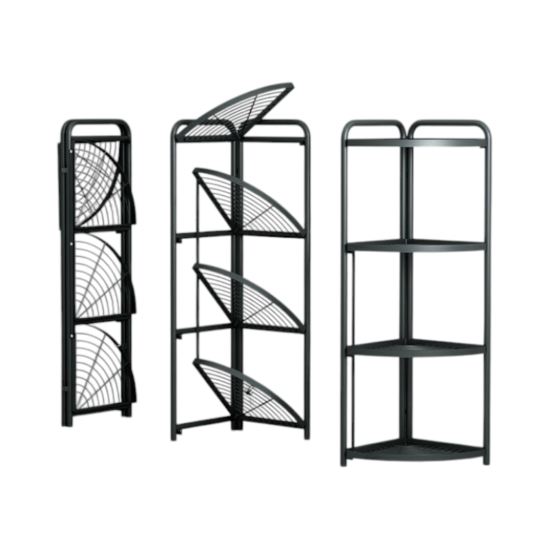 Folding 4-tier corner shelf - 1021 - 522053