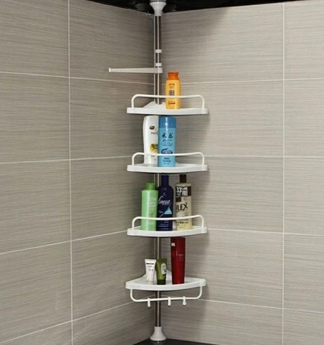 Telescopic corner bathroom shelf - A0028B - 522145