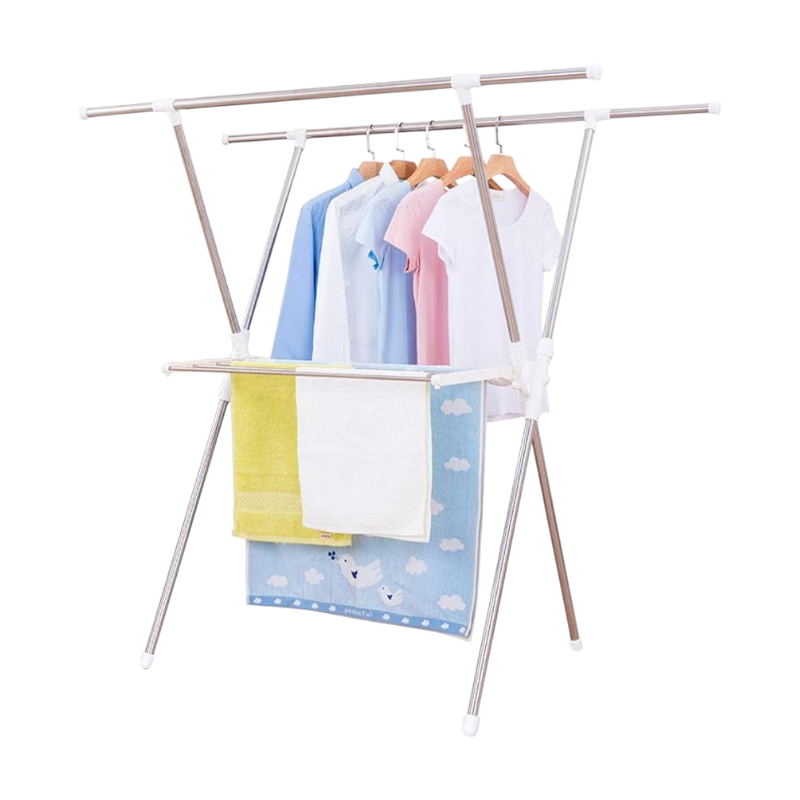 Folding floor hanger &amp; clothes drying rack - 0203D - 522367