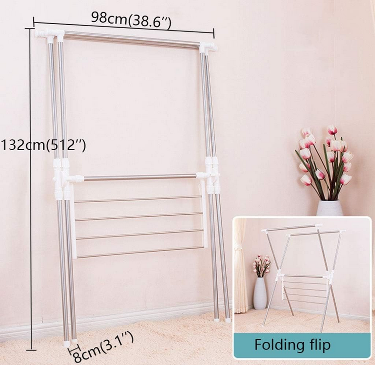 Folding floor hanger &amp; clothes drying rack - 0203D - 522367