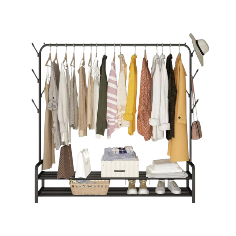 Floor hanger with shoe shelves - YP607 - 522602 - Black