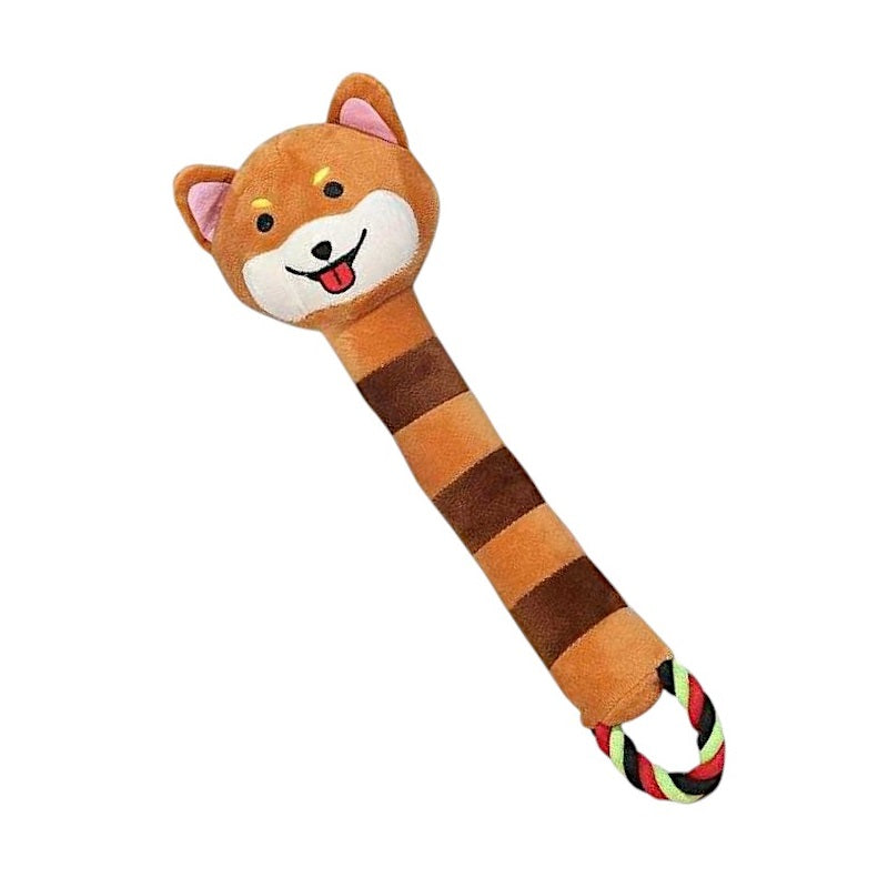 Plush dog toy animal with rope - 38cm - 550833