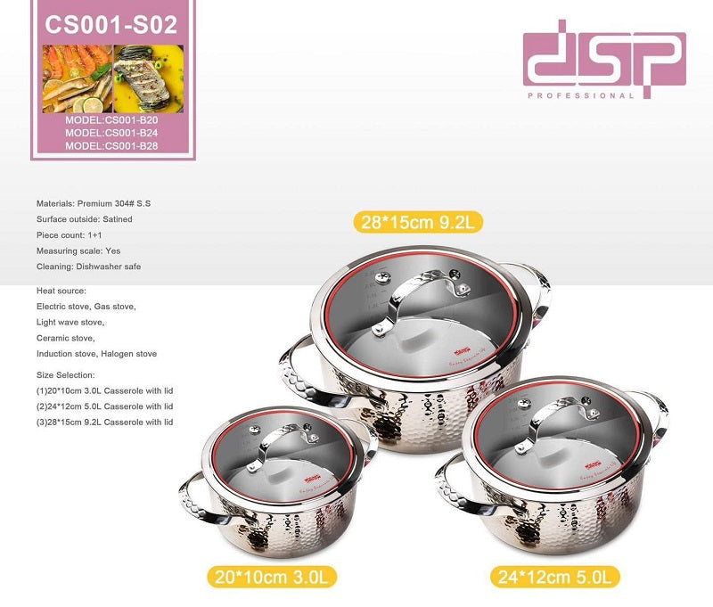 Σετ κατσαρόλες - 3pcs - CS001-S02 - DSP - 562380 - iThinksmart.gr
