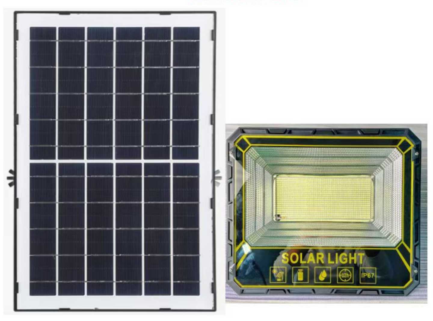 Solar LED floodlight with panel - 500W - IP67 - 434085