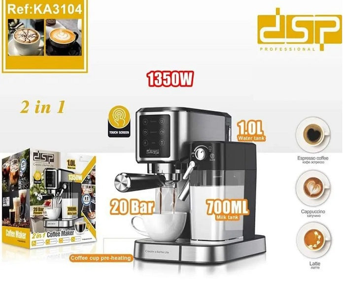 Espresso machine with frothed milk production - KA3104 - DSP - 615273