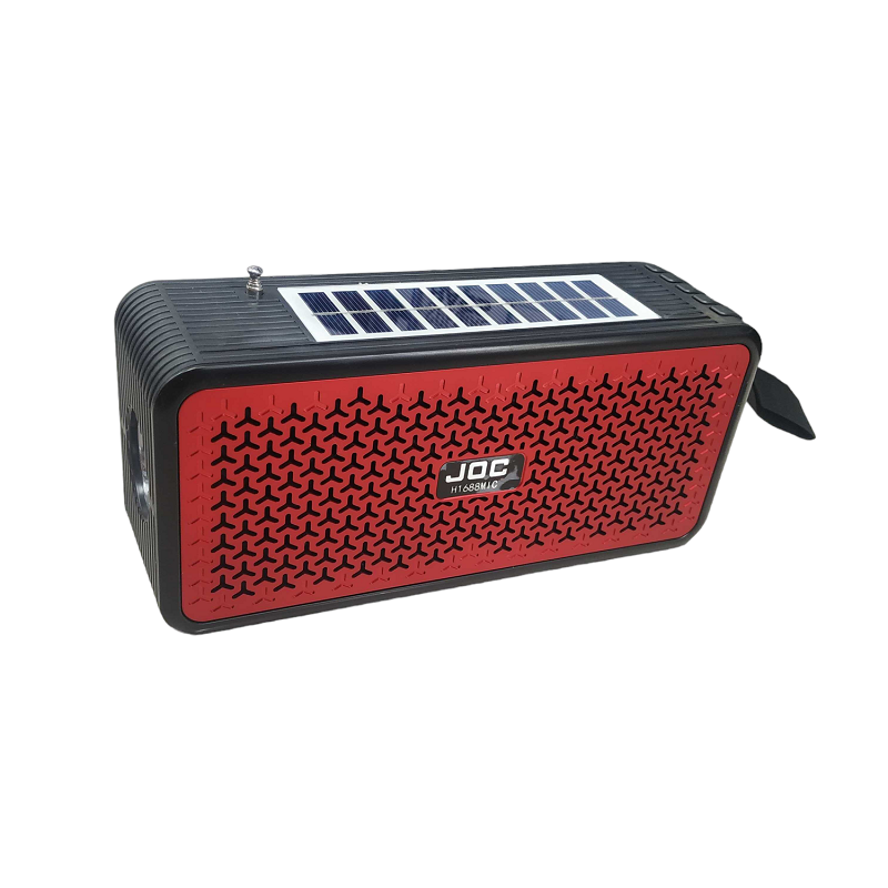 Rechargeable radio with solar panel - H-688MIC - 617132 - Red