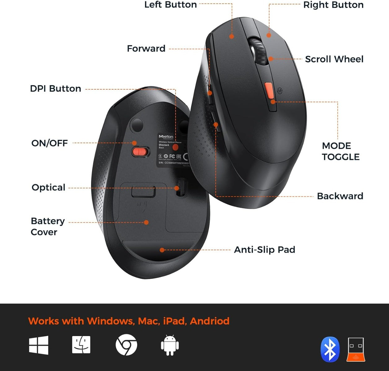 Meetion DirectorA Ergonomic Combo / Black